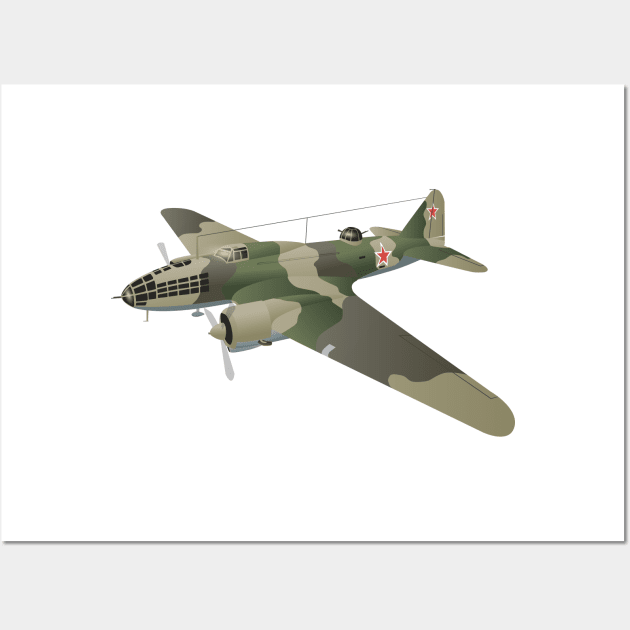 Ilyushin Il-4 Soviet WW2 Bomber Wall Art by NorseTech